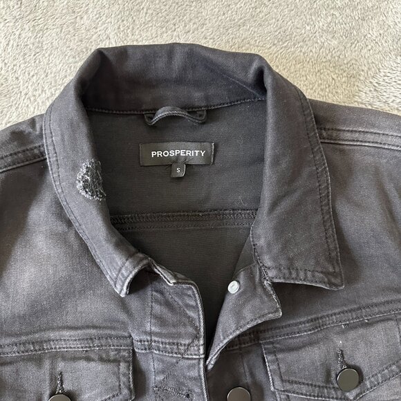 Prosperity Stretch Denim Jacket Women's SMALL Washed Black - Picture 3 of 6